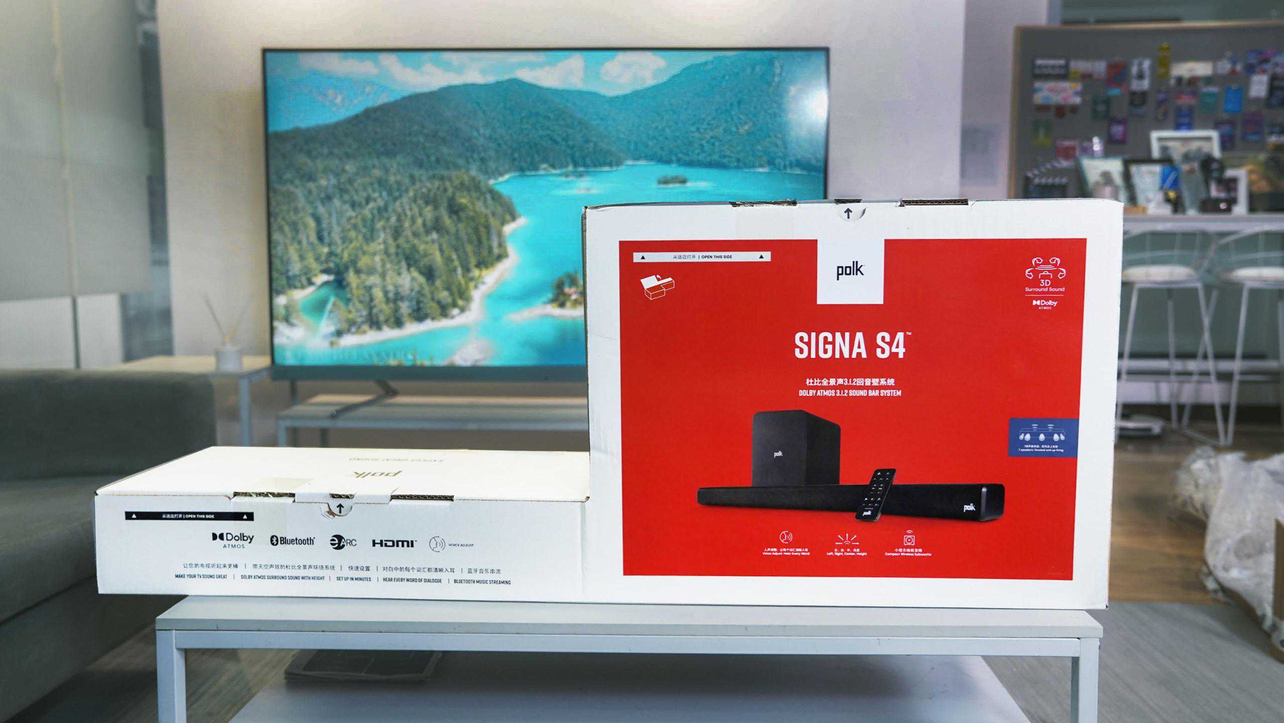 电视机全景声改造，Polk普乐之声 Signa S4回音壁音箱开箱